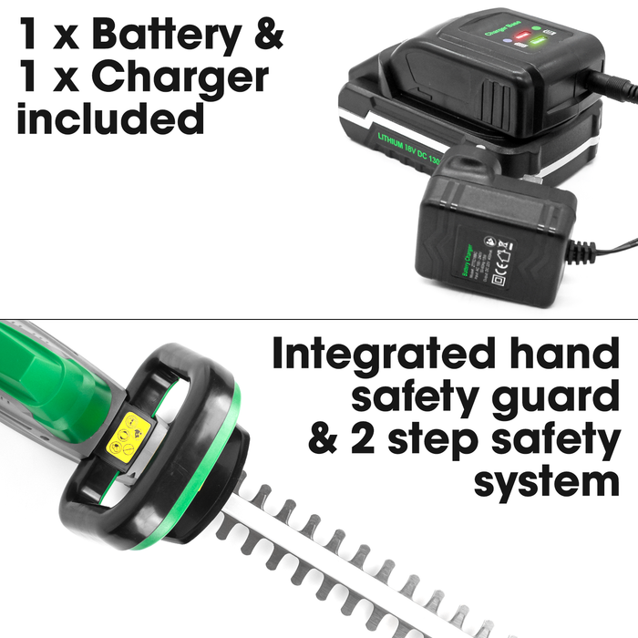 Gracious Gardens Gracious Gardens Cordless Hedge Trimmer | 18V Battery Hedge Cutter