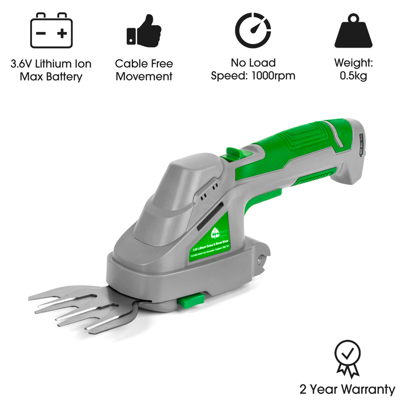 Gracious Gardens Gracious Gardens Cordless Hedge Trimmer | 3.6V 2-in-1 Battery Hedge Cutter