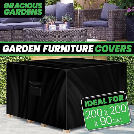 Futura Direct Gracious Gardens Garden Furniture Cover 200 x 200 x 90cm Square Heavy Duty Oxford Fabric