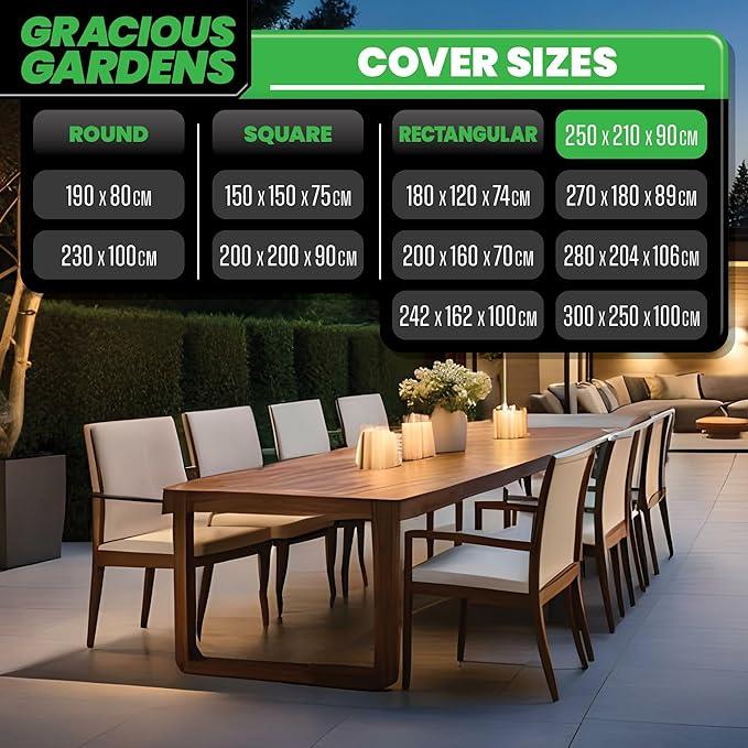 Gracious Gardens Gracious Gardens Outdoor Garden Furniture Covers | Rectangular 250cm