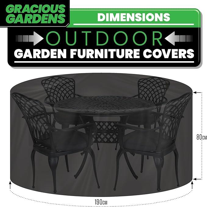 Gracious Gardens Gracious Gardens Outdoor Garden Furniture Covers | Round 190cm