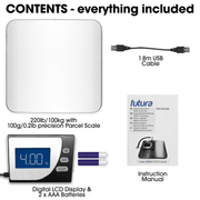 Futura Industrial Weighing Scales | 100kg Heavy Duty Digital Postal Mail Scale