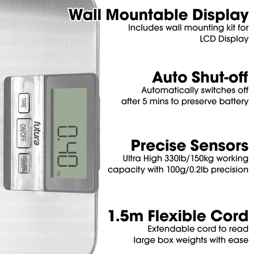 Futura Industrial Weighing Scales | 150kg Heavy Duty Digital Postal Mail Scale