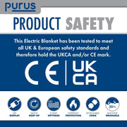 Purus Purus Cream Electric Heated Blanket | Deluxe Faux Fur Throw with Timer