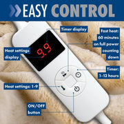 Purus Purus Cream Electric Heated Blanket | Deluxe Faux Fur Throw with Timer