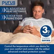Purus Purus Cream Electric Heated Blanket | Deluxe Faux Fur Throw with Timer
