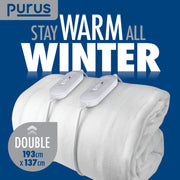 Purus Purus Double Electric Blanket | Fully Fitted Under Blanket Dual Control
