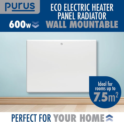 Futura Direct Purus Eco Electric 600W Panel Heater Setback Timer & Advanced Thermostat Control