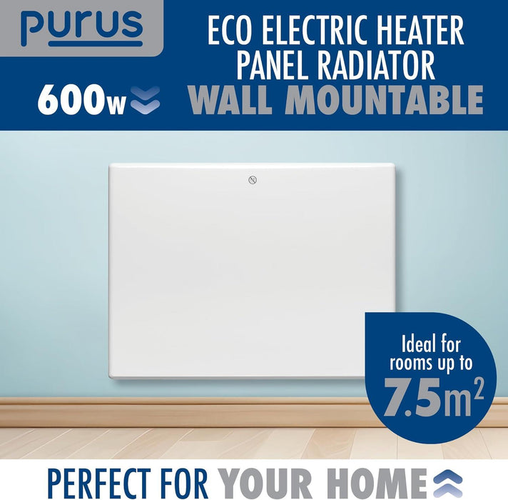 Futura Direct Purus Eco Electric 600W Panel Heater Setback Timer & Advanced Thermostat Control