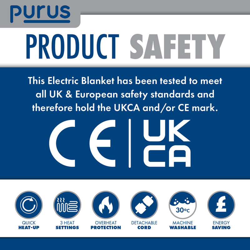 Purus Purus Electric Blanket King Size | King Bed Fitted Under Blanket