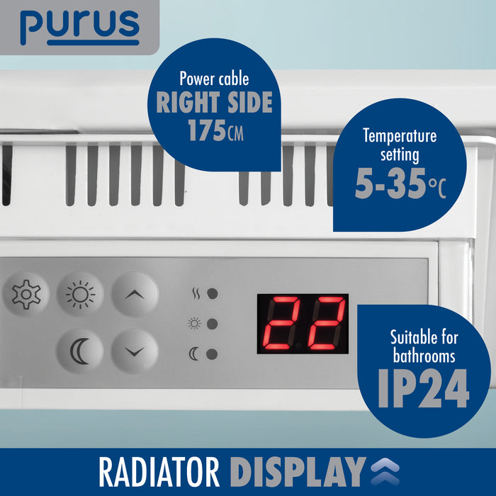 Purus Purus Electric Heater Wall Mounted 1800W | Floor Standing Bathroom Heater