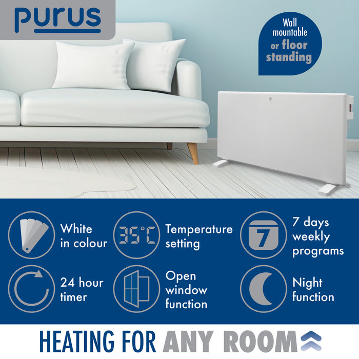 Purus Purus Electric Heater Wall Mounted 1800W | Floor Standing Bathroom Heater