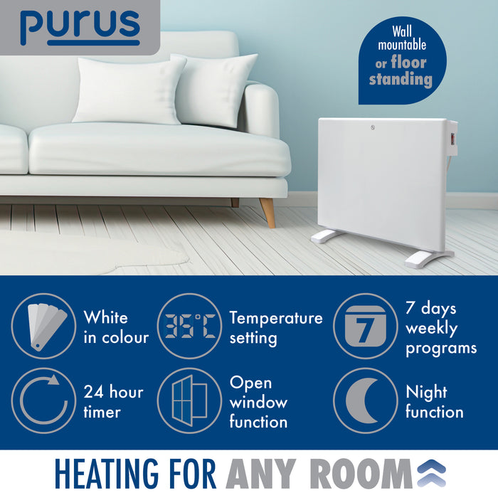 Purus Purus Electric Heater Wall Mounted 600W | Floor Standing Bathroom Heater
