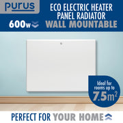 Purus Purus Electric Heater Wall Mounted 600W | Floor Standing Bathroom Heater