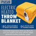 Purus Purus Gold Electric Heated Blanket | Soft Fleece Throw with Timer