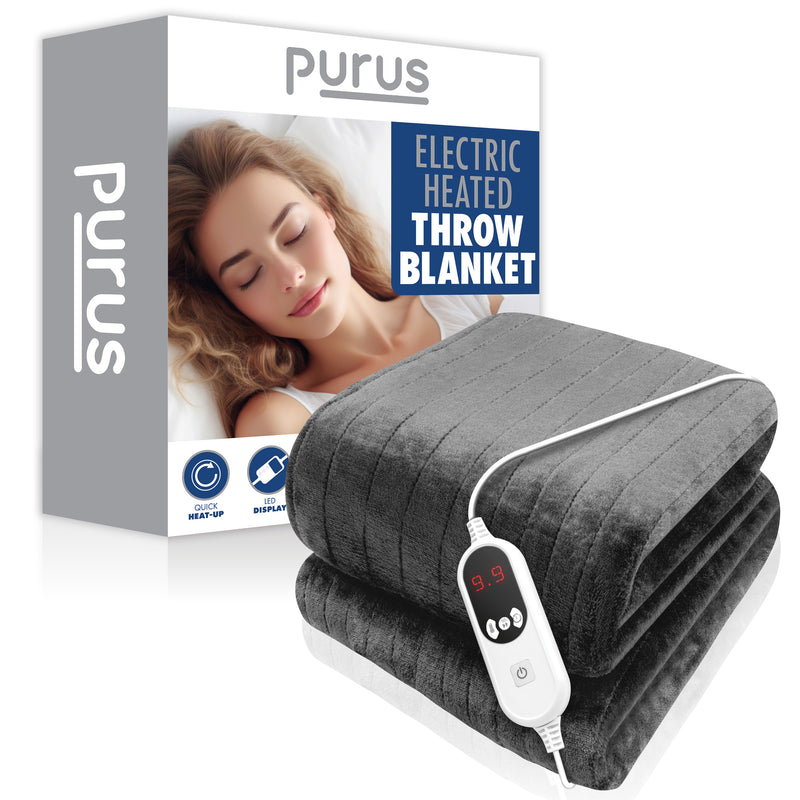 Purus Purus Grey XL Electric Throw 180x130cm – Heated Blanket