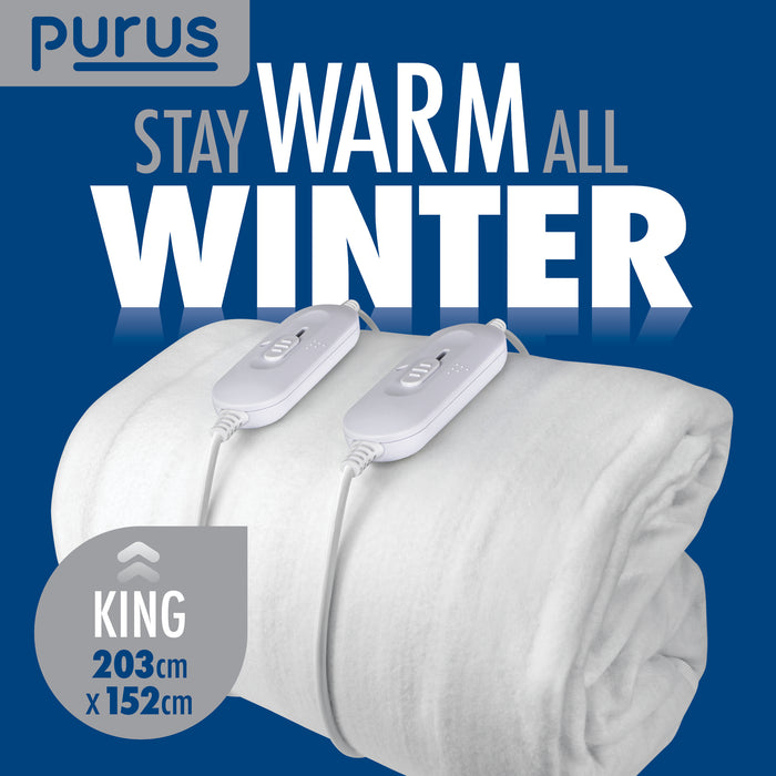 Purus Purus King Size Electric Blanket | Fully Fitted Under Blanket Dual Control