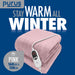 Purus Purus Pink Electric Heated Blanket | Soft Fleece Throw with Timer
