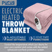 Purus Purus Pink Electric Heated Blanket | Soft Fleece Throw with Timer