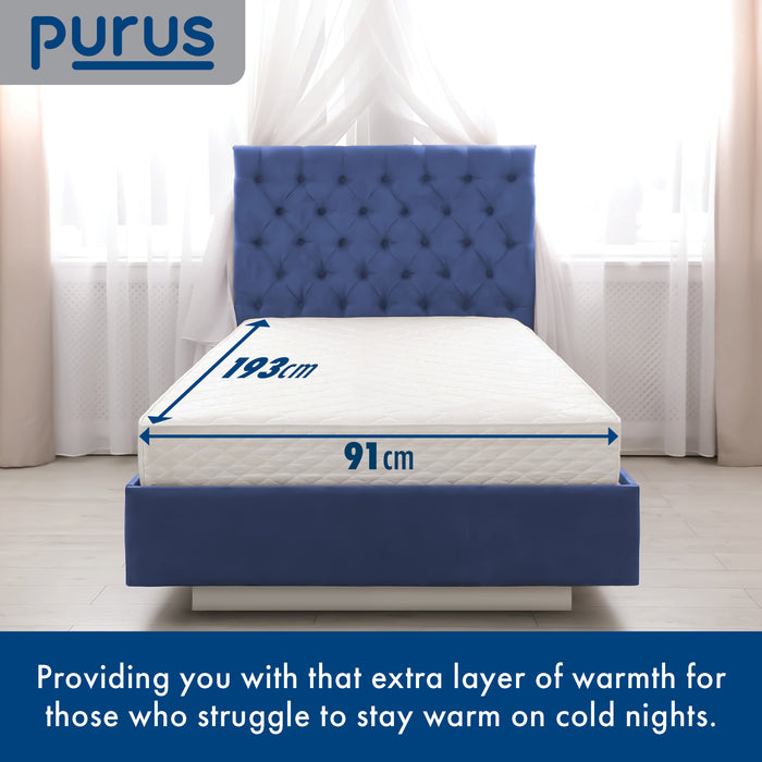 Purus Purus Single Electric Blanket | Fully Fitted Heated Under Blanket