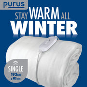 Purus Purus Single Electric Blanket | Fully Fitted Heated Under Blanket