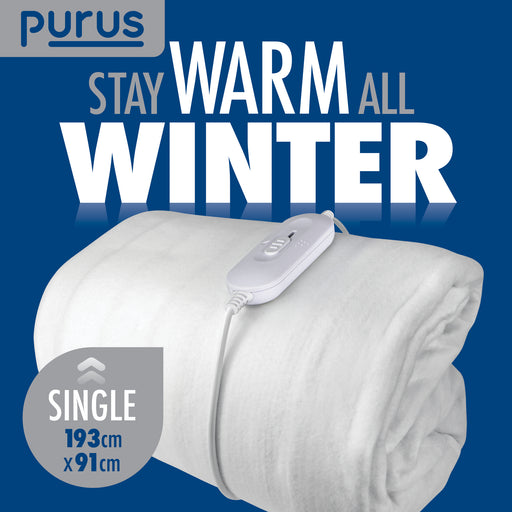Purus Purus Single Electric Blanket | Fully Fitted Heated Under Blanket