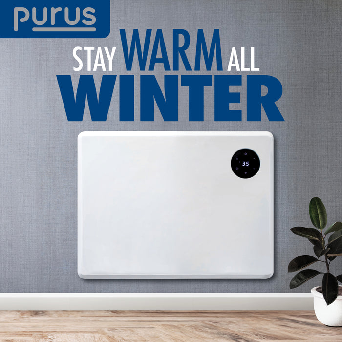 Purus Purus WIFI Electric Wall Panel Heater 1000W | Bathroom Safe White Radiator