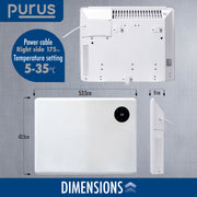Purus Purus WIFI Electric Wall Panel Heater 1000W | Bathroom Safe White Radiator