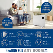 Purus Purus WIFI Electric Wall Panel Heater 1000W | Bathroom Safe White Radiator