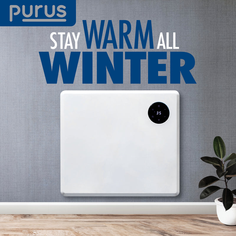 Purus Purus WIFI Electric Wall Panel Heater 600W | Bathroom Safe White Radiator