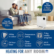 Purus Purus WIFI Electric Wall Panel Heater 600W | Bathroom Safe White Radiator