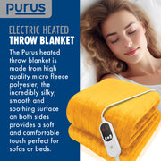 Purus Purus XL Electric Blanket | Gold Heated Fleece Over Throw