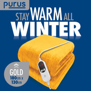 Purus Purus XL Electric Blanket | Gold Heated Fleece Over Throw