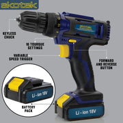 Skotek Skotek 18V Combi Drill | Cordless Drill with 2 Batteries