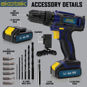 Skotek Skotek 18V Combi Drill | Cordless Drill with 2 Batteries