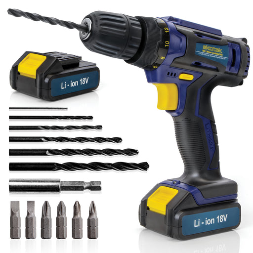 Skotek Skotek 18V Combi Drill | Cordless Drill with 2 Batteries