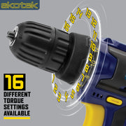 Skotek Skotek 18V Cordless Combi Drill | 54pc Drill Set with Case