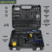 Skotek Skotek 18V Cordless Combi Drill | 54pc Drill Set with Case