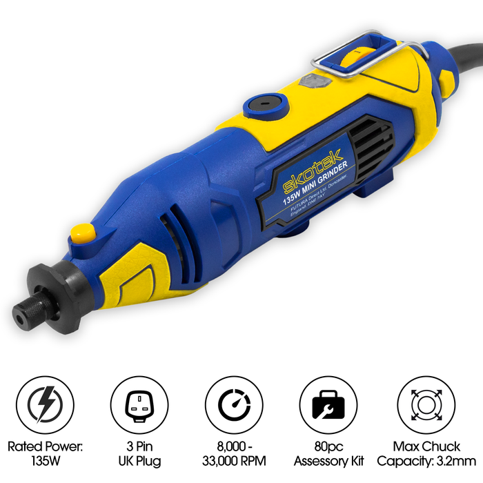 Skotek Skotek 80pc Rotary Multi Tool | Dremel-Compatible Accessories & Case