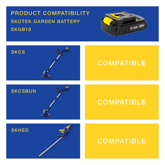 Skotek Skotek Cordless Grass Strimmer | 20V Battery Powered Spool Trimmer