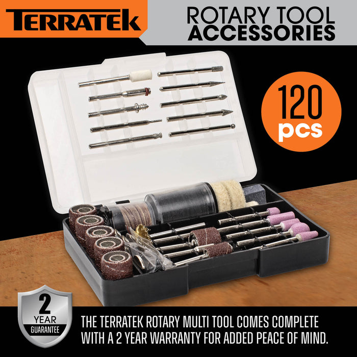 Terratek Terratek 120pc Rotary Multi Tool | Dremel-Compatible Accessories & Case