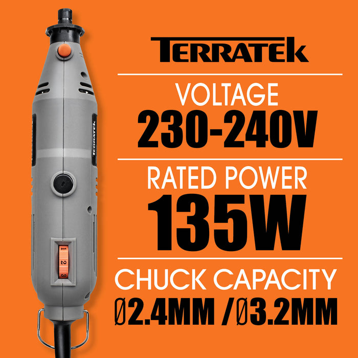Terratek Terratek 150pc Rotary Multi Tool | Dremel-Compatible Accessories & Case