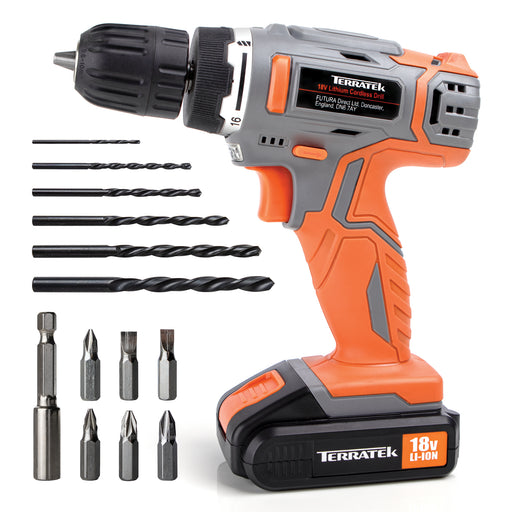 Terratek Terratek 18V Cordless Combi Drill | Fast Charge Drill Set
