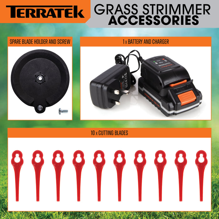 Futura Direct Terratek 20V Cordless Strimmer Extendable Pole Grass Trimmer