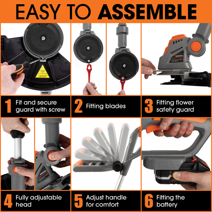 Futura Direct Terratek 20V Cordless Strimmer Extendable Pole Grass Trimmer