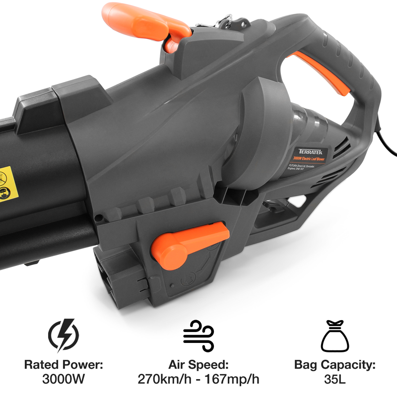Terratek Terratek 3000W Leaf Blower & Vacuum | 3-in-1 Garden Hoover