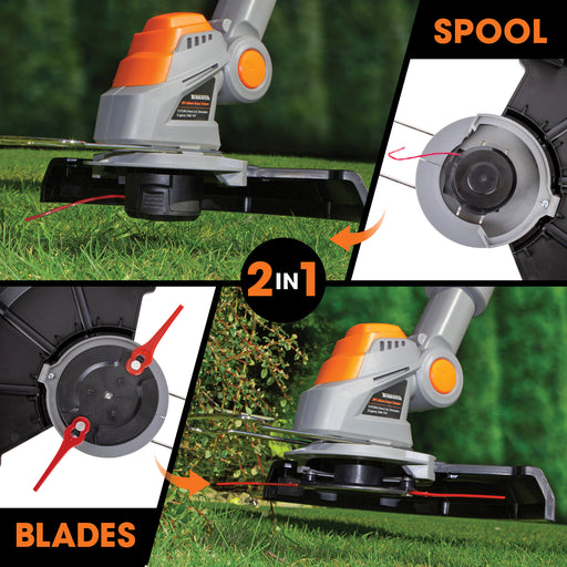 Terratek Terratek Cordless Grass Strimmer | 2 Batteries, Blades & Spool