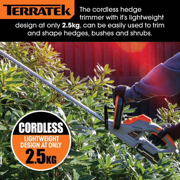 Terratek Terratek Cordless Hedge Trimmer | 20V Fast Charge Hedge Cutter