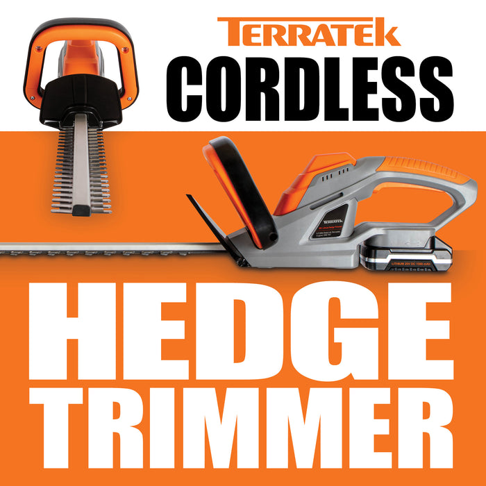 Terratek Terratek Cordless Hedge Trimmer | 20V Hedge Cutter with 2 Batteries