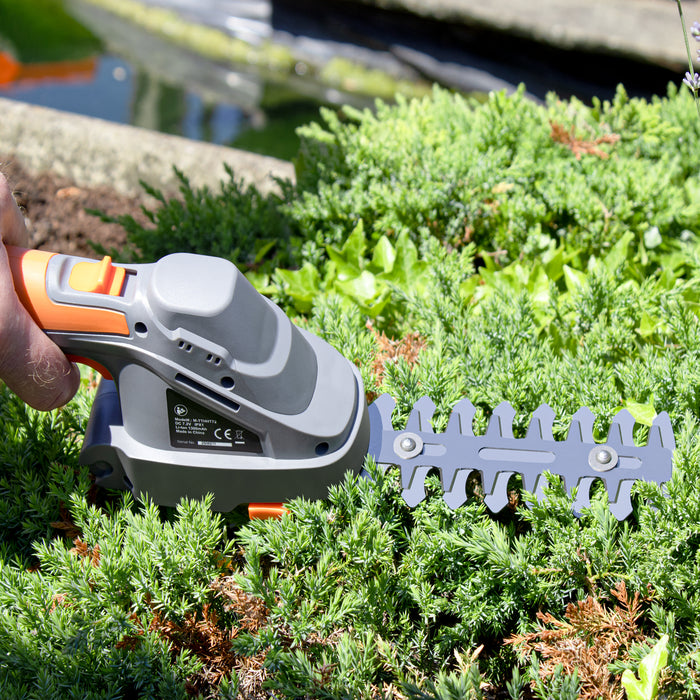 Terratek Terratek Cordless Hedge Trimmer | 7.2V 2-in-1 Battery Hedge Cutter